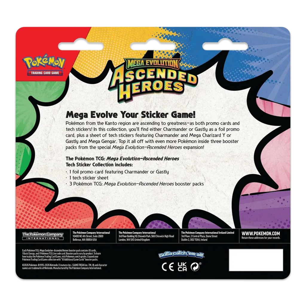 Pokemon - Mega Evolution: Ascended Heroes (Gastly) Tech Sticker Collection